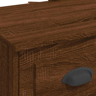 Ruskea tammi peilipöytä led-valoilla Crisitna 90x42x132,5cm