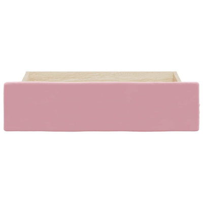 Pinkki sängyn vetolaatikot Teodorina (2 kpl puinen ja sametti)