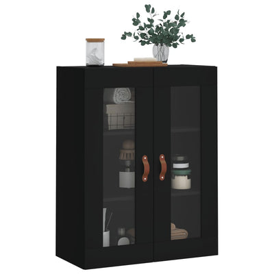 Seinäkiinnitettävä kaappi musta 69,5x34x90 cm