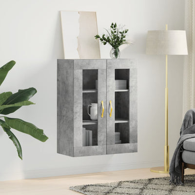 Seinäkiinnitettävä kaappi betoninharmaa 69,5x34x90 cm