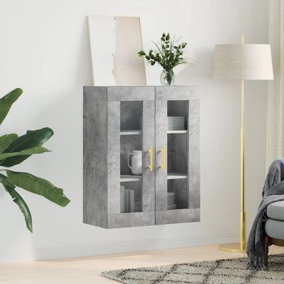 Seinäkiinnitettävä kaappi betoninharmaa 69,5x34x90 cm