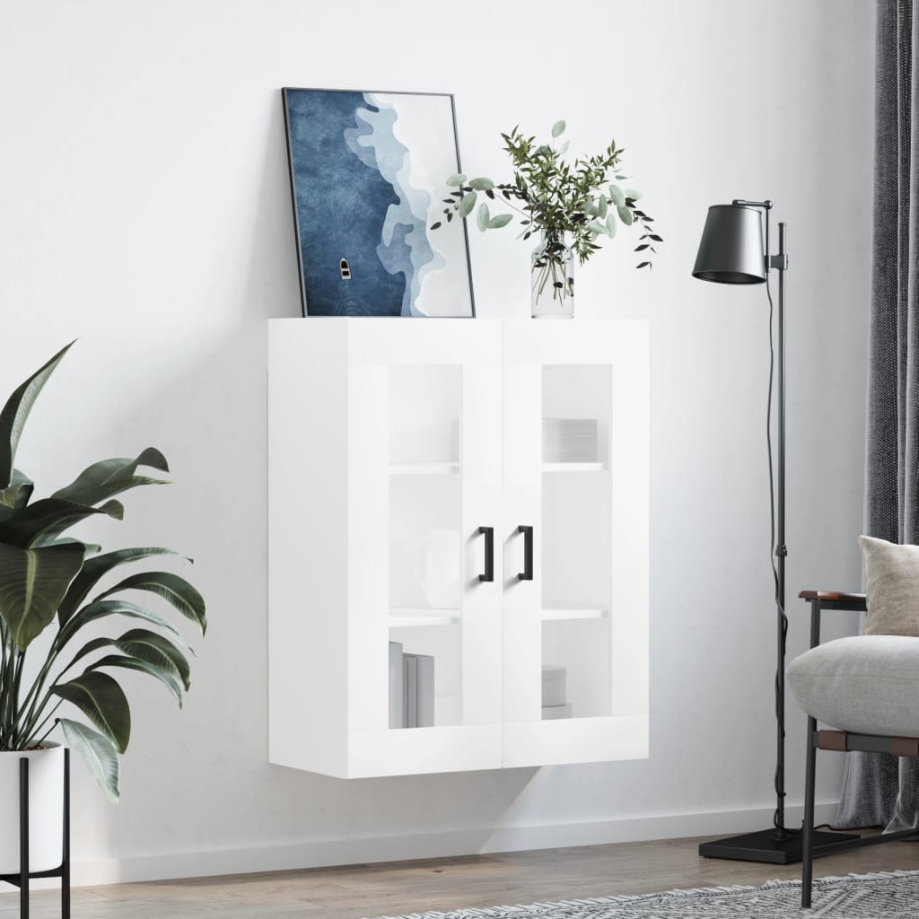 Valkoinen seinäkiinnitettävä kaappi Leliana 69,5x34x90cm