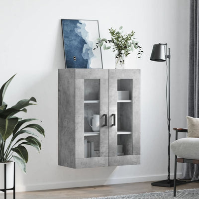 Seinäkiinnitettävä kaappi betoninharmaa 69,5x34x90 cm
