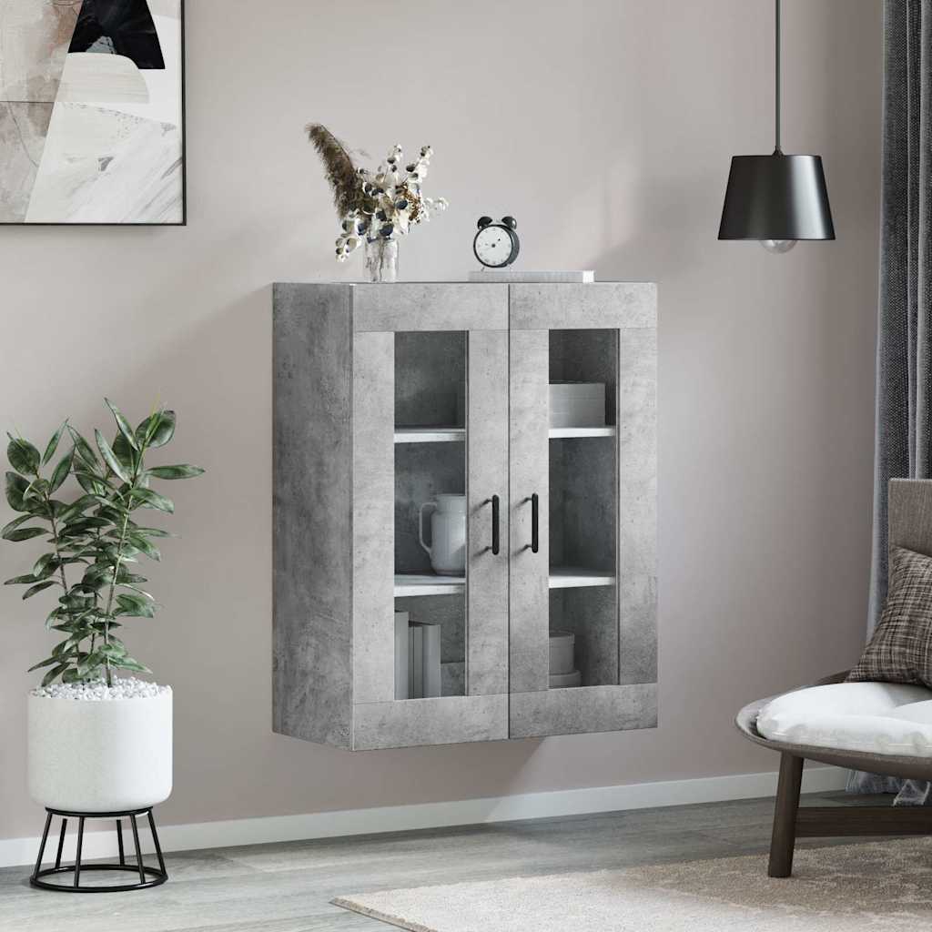 Betoninharmaa seinäkiinnitettävä kaappi Tamuita 69,5x34x90cm
