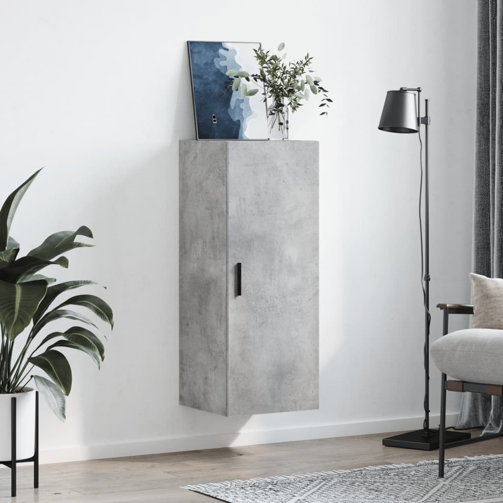 Betoninharmaa seinäkiinnitettävä kaappi Amiya 34,5x34x90cm