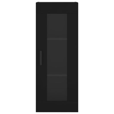 Seinäkiinnitettävä kaappi musta 34,5x34x90 cm