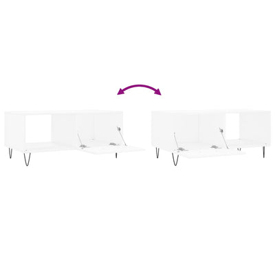 Valkoinen sohvapöytä Dedilia 90x50x40cm (puinen)