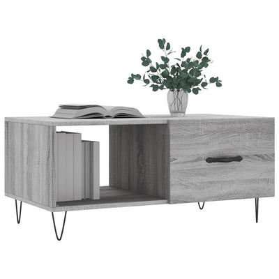 Sohvapöytä harmaa Sonoma 90x50x40 cm tekninen puu