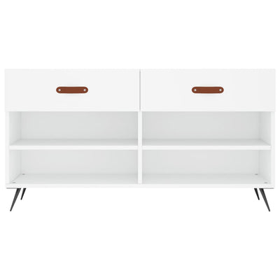 Valkoinen kenkäpenkki Chelsy 102x35x55cm (puinen)