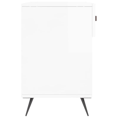 Kenkäkaappi korkeakiilto valkoinen 102x35x55 cm tekninen puu