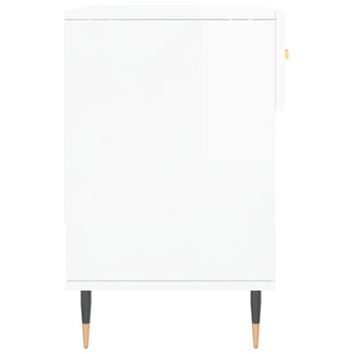 Kenkäkaappi korkeakiilto valkoinen 102x35x55 cm tekninen puu
