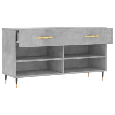 Kenkäpenkki betoninharmaa 102x35x55 cm tekninen puu