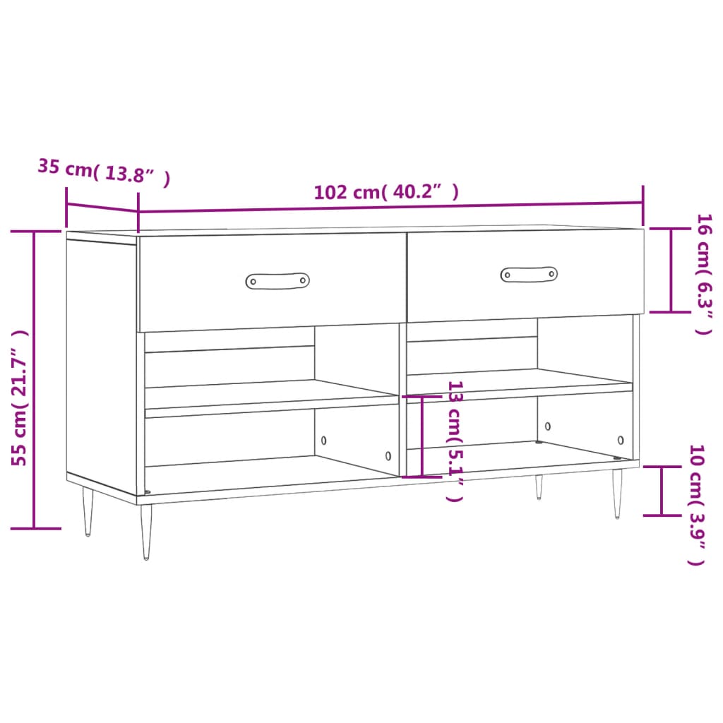 Savutammi kenkäpenkki Rosevelt 102x35x55cm (puinen)