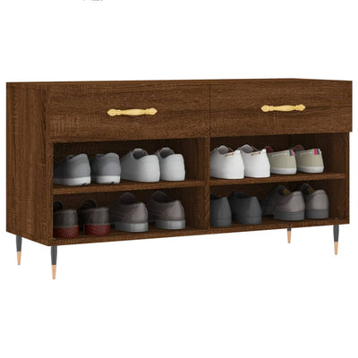 Kenkäpenkki ruskea tammi 102x35x55 cm tekninen puu