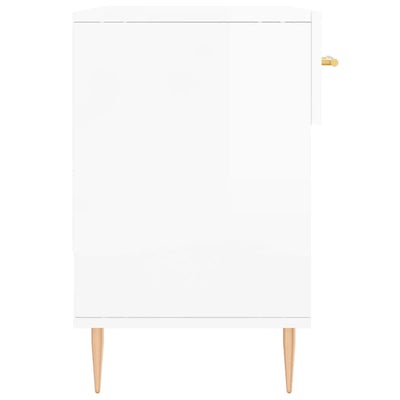 Kenkäkaappi korkeakiilto valkoinen 102x35x55 cm tekninen puu