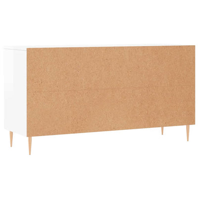 Kenkäkaappi korkeakiilto valkoinen 102x35x55 cm tekninen puu