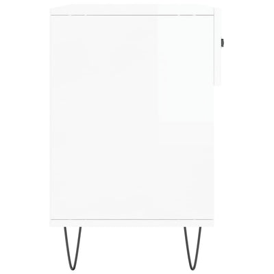 Kenkäkaappi korkeakiilto valkoinen 102x35x55 cm tekninen puu