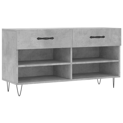 Kenkäpenkki betoninharmaa 102x35x55 cm tekninen puu