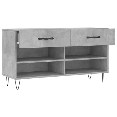Kenkäpenkki betoninharmaa 102x35x55 cm tekninen puu