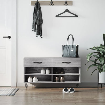 Kenkäpenkki harmaa Sonoma 102x35x55 cm tekninen puu