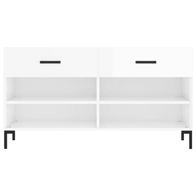 Valkoinen kenkäkaappi Espinosa 102x35x55cm (korkeakiilto, puinen)