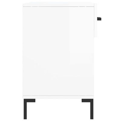 Kenkäkaappi korkeakiilto valkoinen 102x35x55 cm tekninen puu