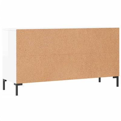 Kenkäkaappi korkeakiilto valkoinen 102x35x55 cm tekninen puu