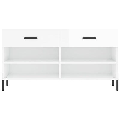 Valkoinen kenkäkaappi Frasinel 102x35x55cm (korkeakiilto, puinen)