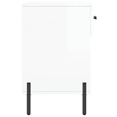 Kenkäkaappi korkeakiilto valkoinen 102x35x55 cm tekninen puu