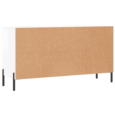 Kenkäkaappi korkeakiilto valkoinen 102x35x55 cm tekninen puu