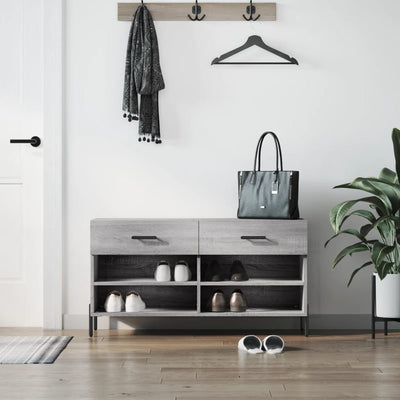 Kenkäpenkki harmaa Sonoma 102x35x55 cm tekninen puu
