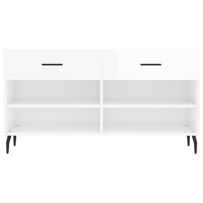 Valkoinen kenkäkaappi Captelina 102x35x55cm (korkeakiilto, puinen)