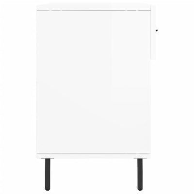 Kenkäkaappi korkeakiilto valkoinen 102x35x55 cm tekninen puu