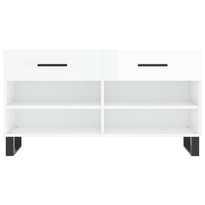 Valkoinen kenkäkaappi Gehan 102x35x55cm (korkeakiilto, puinen)