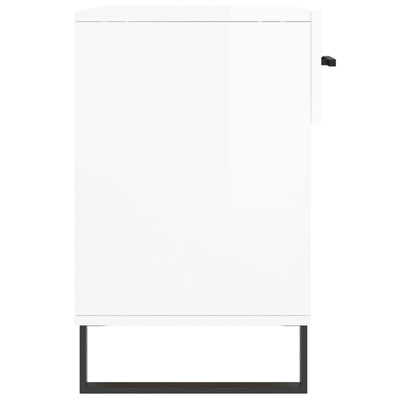 Kenkäkaappi korkeakiilto valkoinen 102x35x55 cm tekninen puu