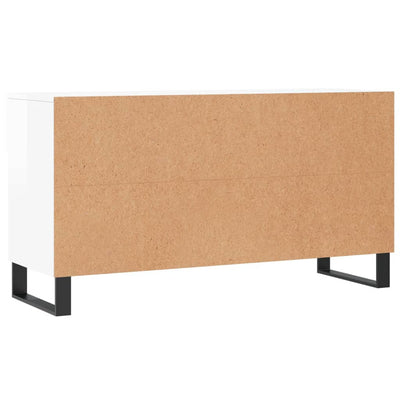 Kenkäkaappi korkeakiilto valkoinen 102x35x55 cm tekninen puu