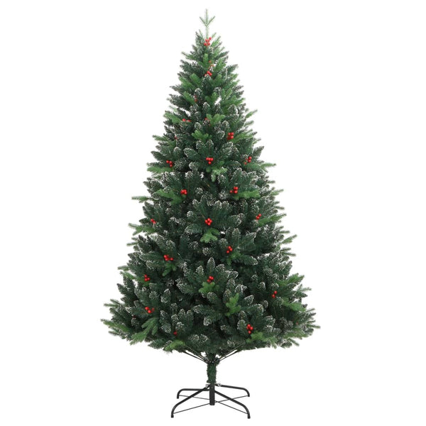 Tekojoulukuusi saranoilla ja punaisilla marjoilla Crisandra 210cm