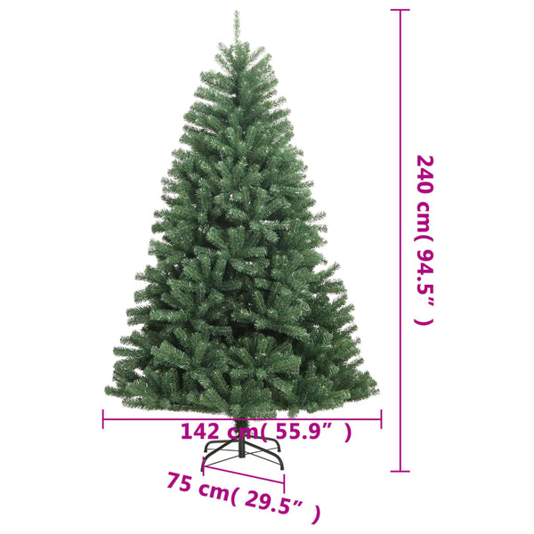 Tekojoulukuusi saranoilla ja jalustalla vihreä 240 cm