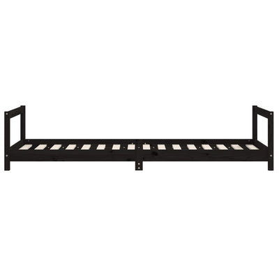 Lasten sängynrunko musta 80x200 cm täysi mänty