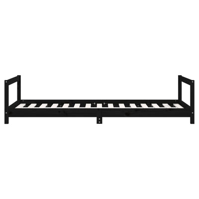 Lasten sängynrunko musta 90x190 cm täysi mänty