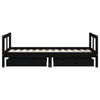 Musta lasten sängynrunko laatikoilla Royal 80x160cm (mänty)