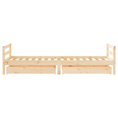 Lasten sängynrunko laatikoilla 80x200 cm täysi mänty