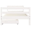 Valkoinen lasten sängynrunko laatikoilla Sipe 80x200cm (mänty)