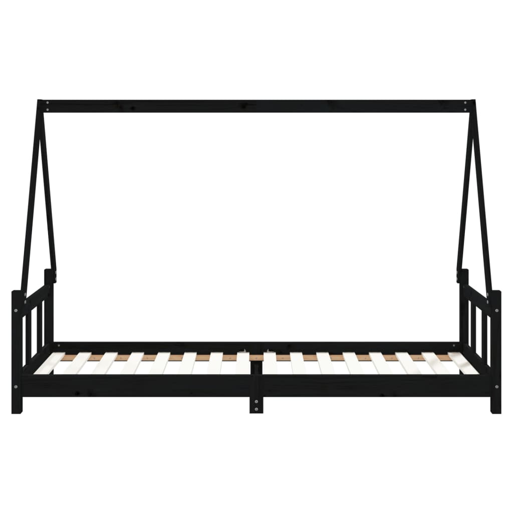 Musta lasten sängynrunko Jacki 90x200cm (mänty)