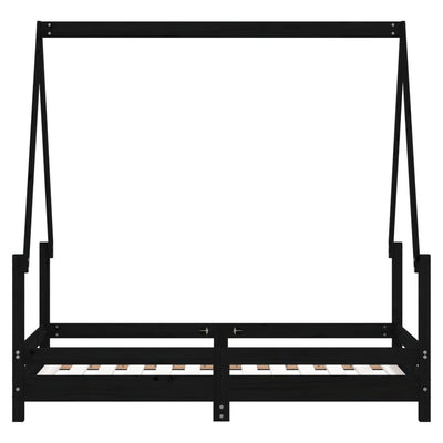 Lasten sängynrunko musta 70x140 cm täysi mänty