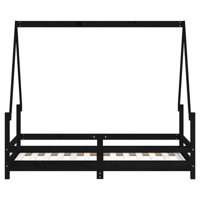 Musta lasten sängynrunko Jorn 80x160cm (mänty)