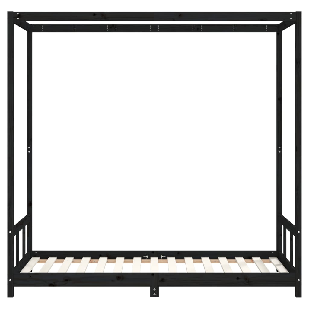 Musta lasten sängynrunko Manolin 90x190cm (mänty)