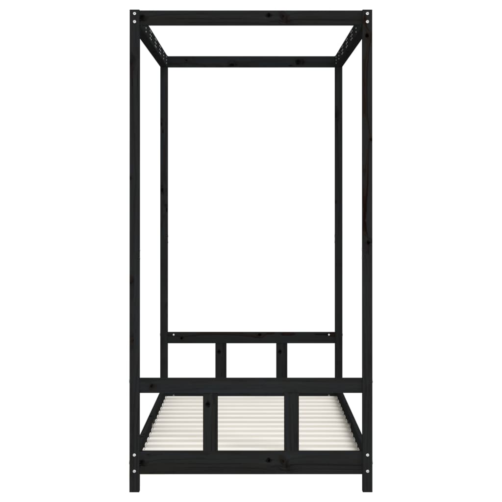 Musta lasten sängynrunko Manolin 90x190cm (mänty)
