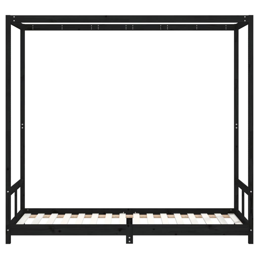 Musta lasten sängynrunko Manolin 80x200cm (mänty)
