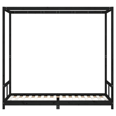 Lasten sängynrunko musta 80x200 cm täysi mänty